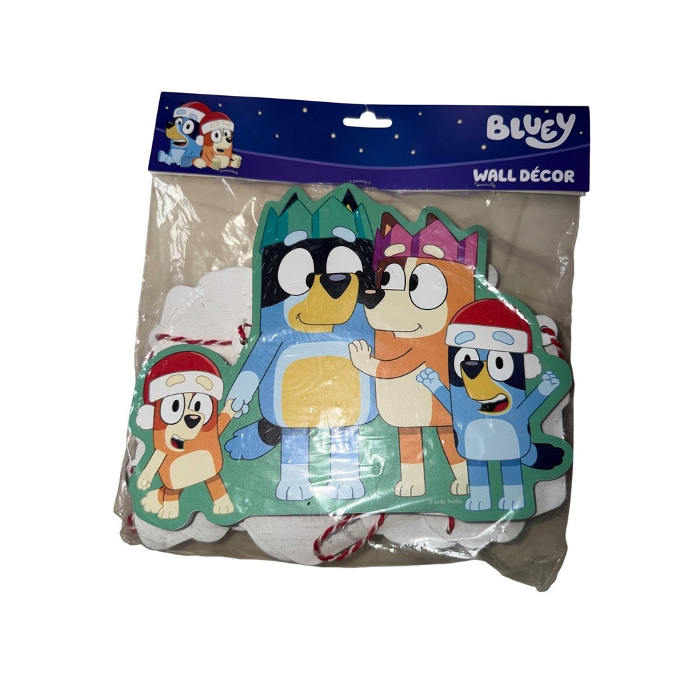 Bluey Christmas Wall Decor Garland Heeler‎ Family Holiday Banner 74in New